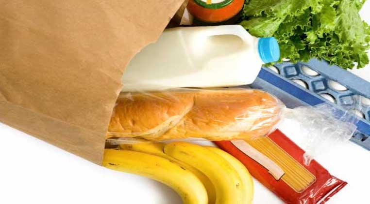 SNAP grocery bag with food